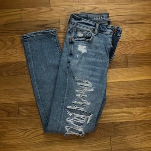American Eagle light wash size 0 straight leg